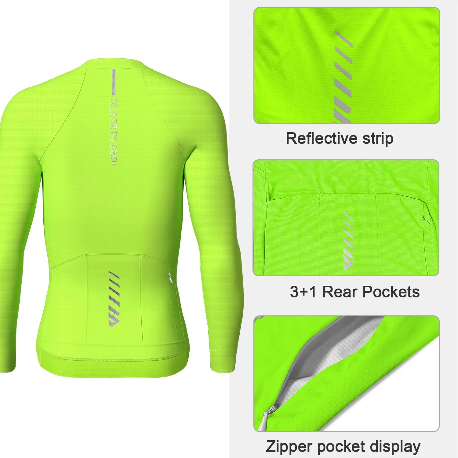 Cycling Jersey Men Short Sleeve, Road Bike Jerseys Full Zipper with Pockets, Bicycle Clothing Breathable Quick Dry