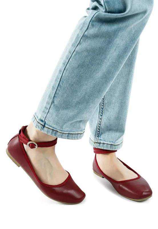 Danseur Ankle Strap Detail Ballet Flats