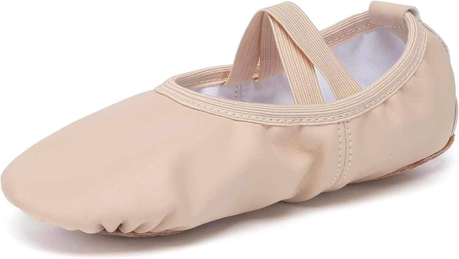 Danzcue Ballet Shoes for Women Soft Canvas/PU Leather Adult Dance Slippers, Ideal Ballet Flats for Women