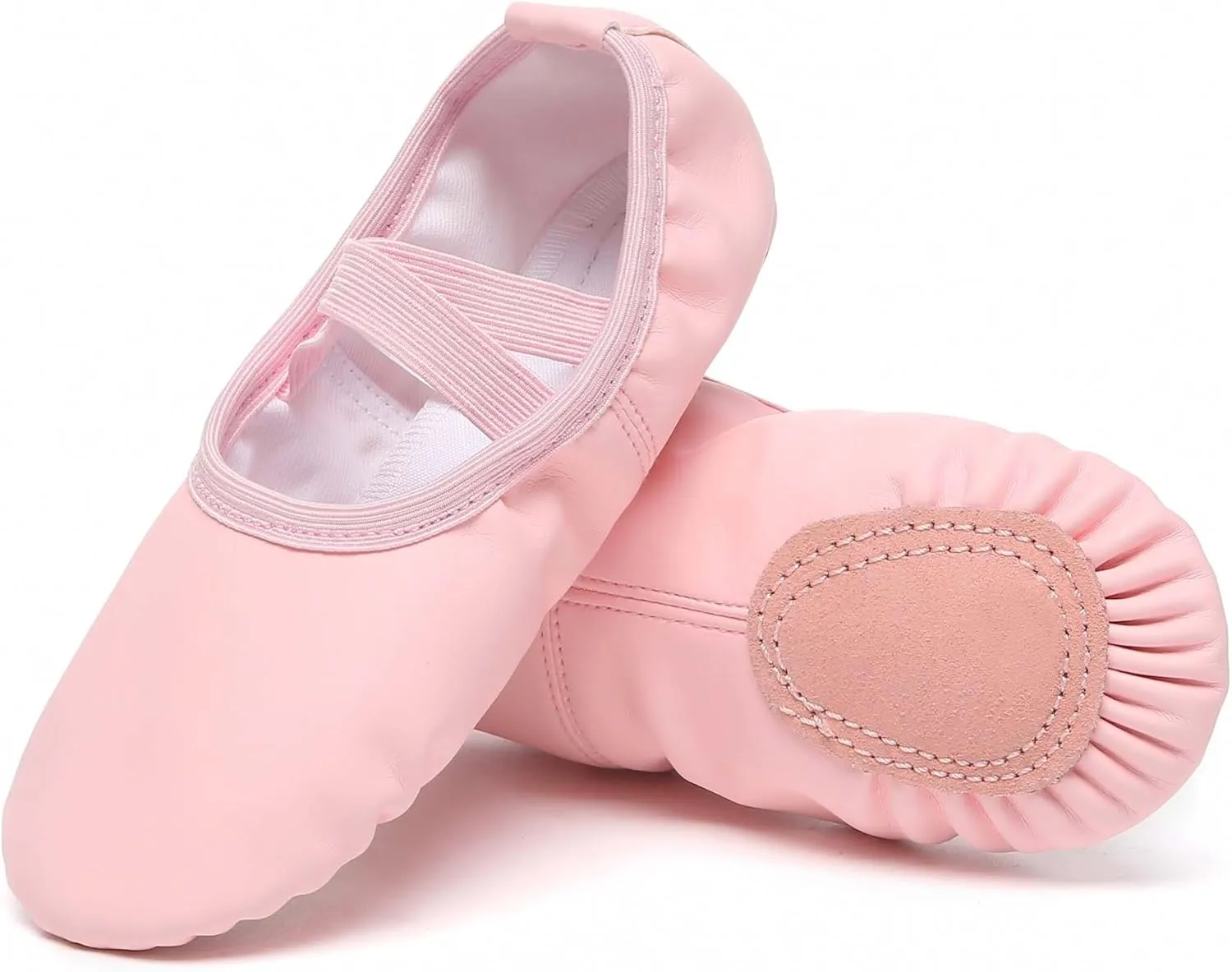 Danzcue Ballet Shoes for Women Soft Canvas/PU Leather Adult Dance Slippers, Ideal Ballet Flats for Women