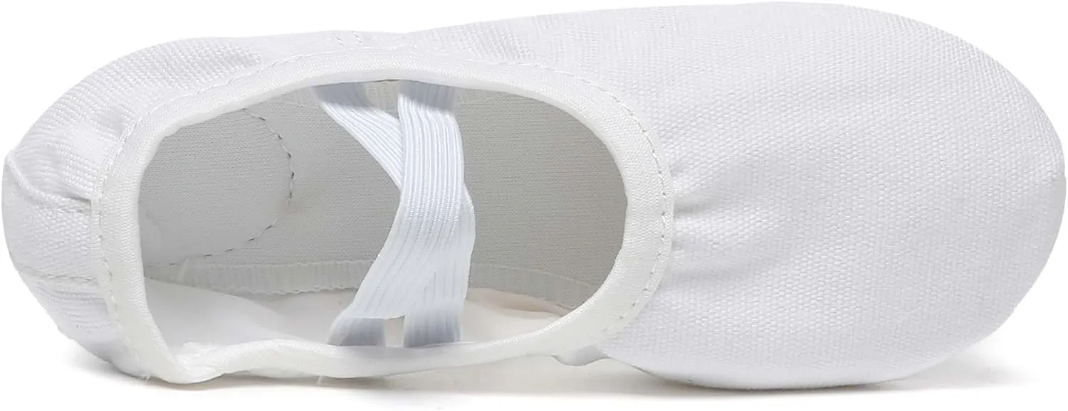 Danzcue Ballet Shoes for Women Soft Canvas/PU Leather Adult Dance Slippers, Ideal Ballet Flats for Women