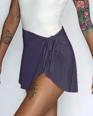 Dark Purple Ballet Wrap Skirt -  Midnight Lavender Demi Skirt