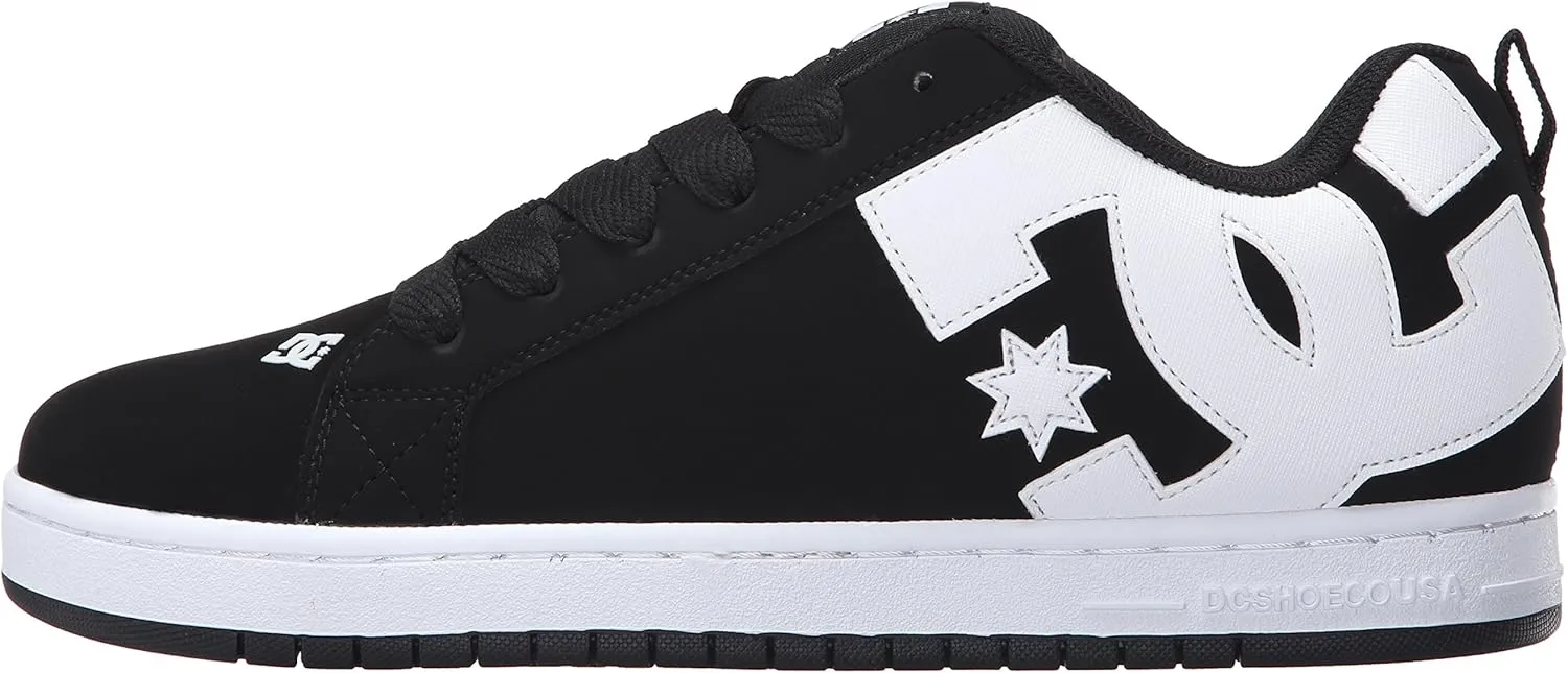 DC mens Court Graffik Casual Skateboarding Shoe, Black, 8.5 US