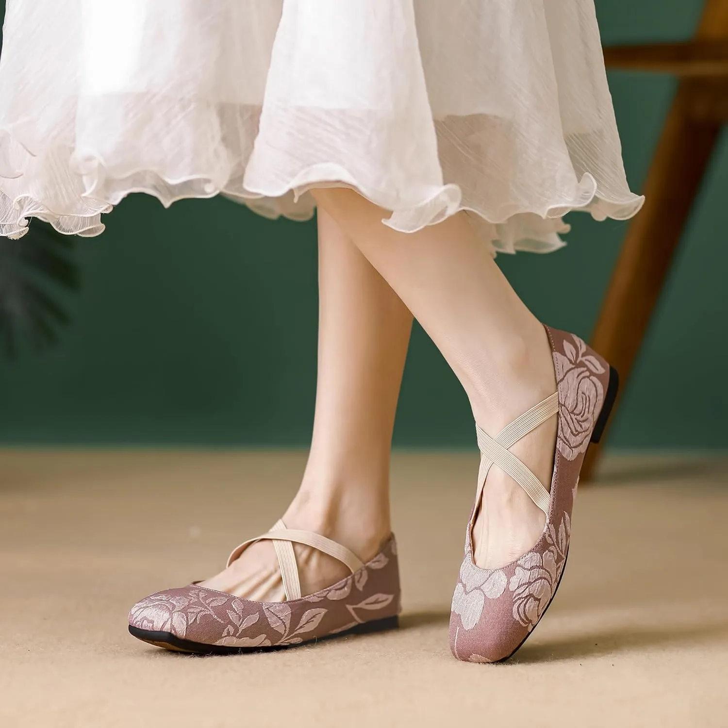 Dear Time Women's Mary Jane Flat Shoes Casual Simple Ballets Comfortable Dressy Office Walking Shoes