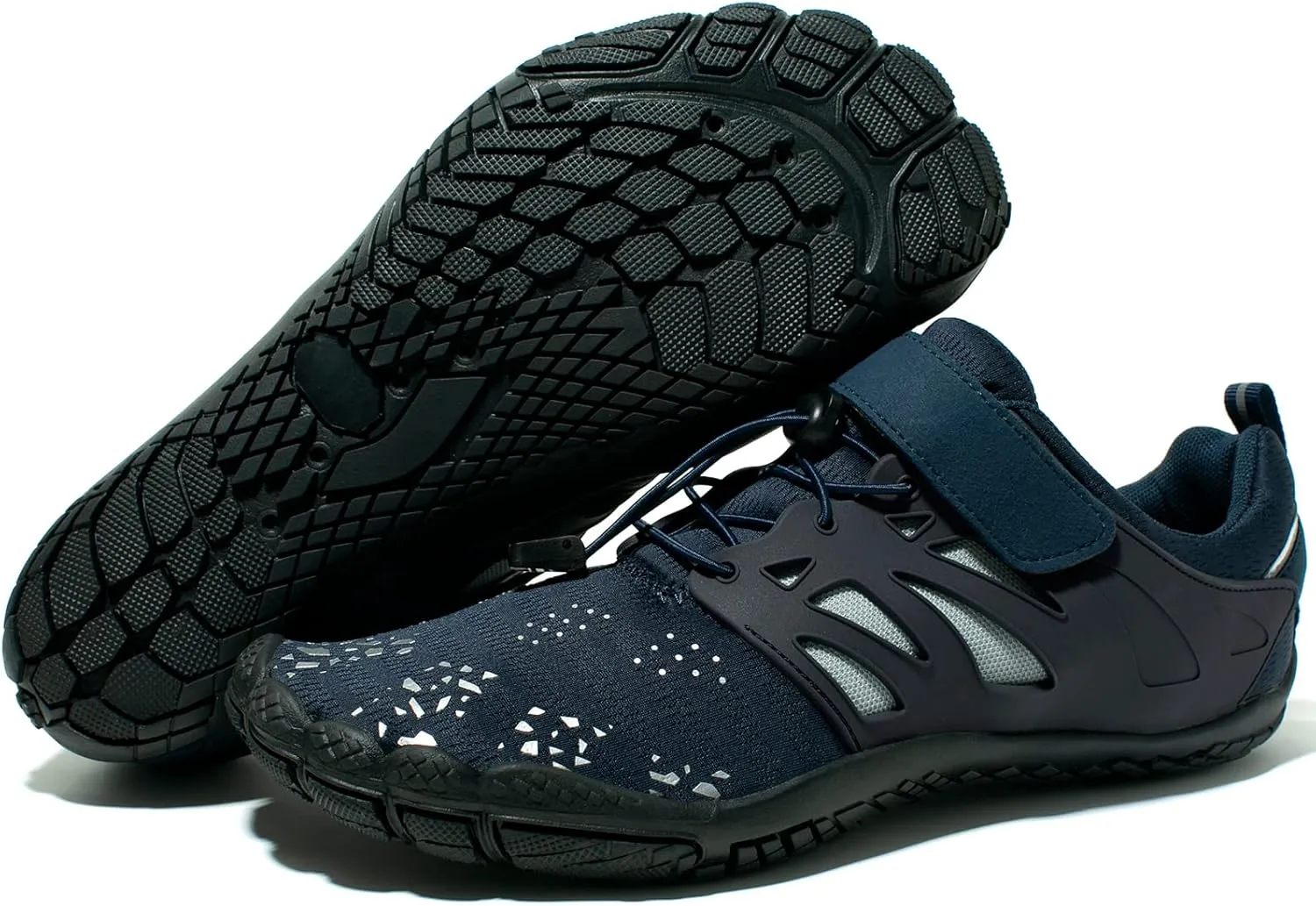 deenor Adjustable Water Shoes for Men Quick Dry Wide Toe Aqua Shoes for Swim Beach Surf