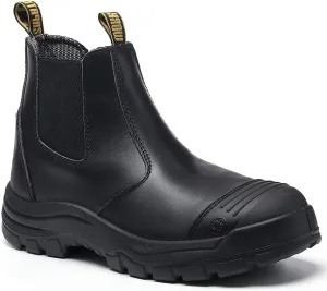 DIIG Work Boots for Men, Steel/Soft Toe Waterproof Working Boots, Slip Resistant Anti-Static Slip-on Safety Working Shoes
