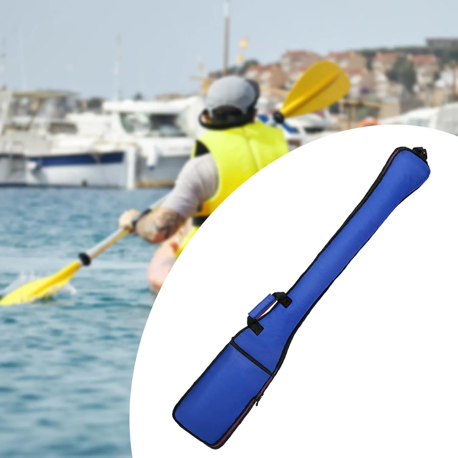 Dragon Boat Paddle Storage Bag Organizer 131x21.5cm Adjustable Shoulder Strap Smooth Zipper Lightweight Oxford Cloth Portable