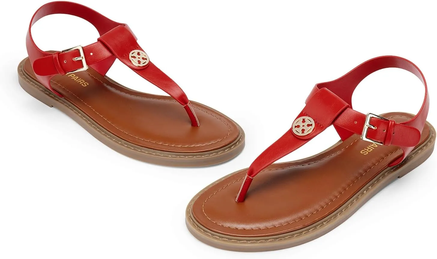 DREAM PAIRS Dressy T-Strap Flat Thong Sandals for Women Comfort Roman Gladiator Casual Summer Beach Flip Flop Shoes with Adjustable Back Ankle Strap