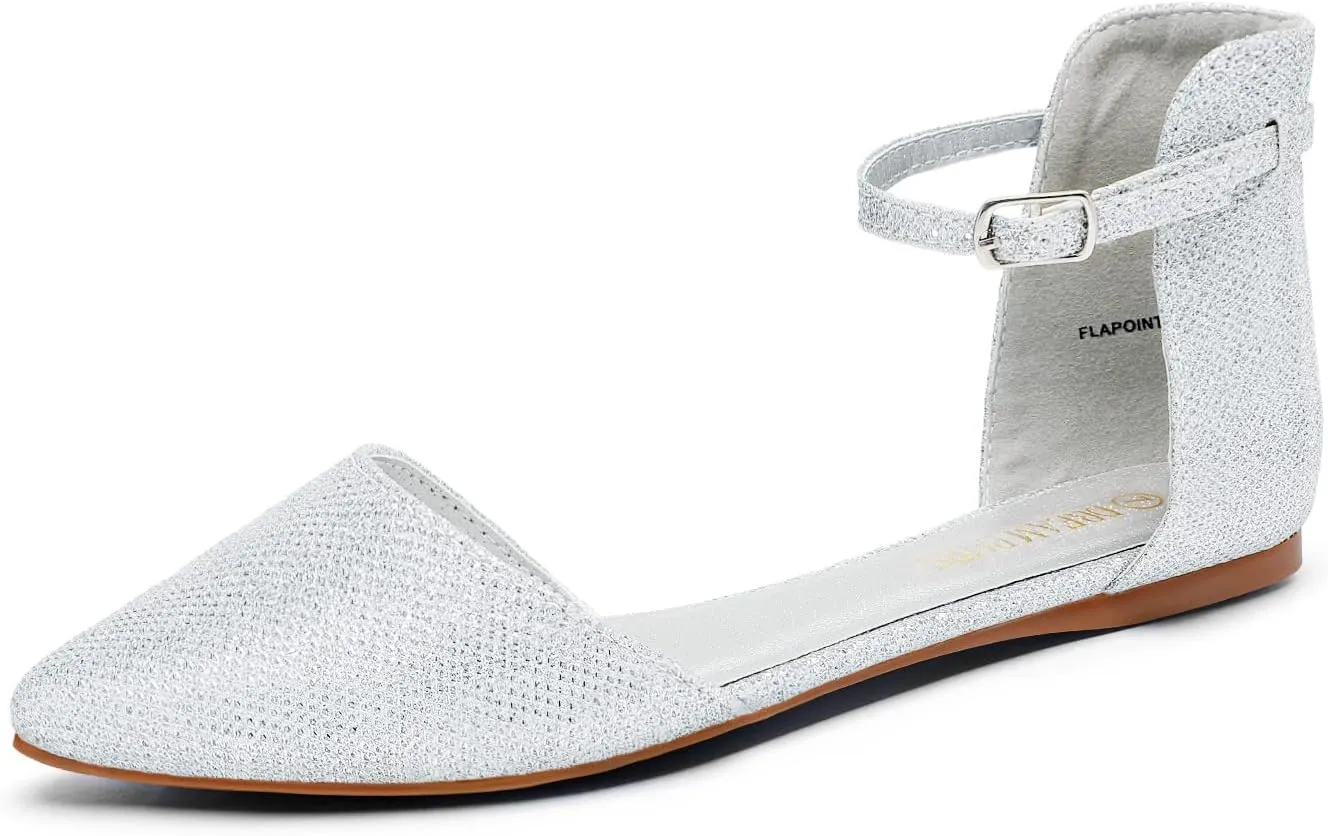 DREAM PAIRS Flapointed Women's Casual D'Orsay Pointed Plain Ballet Comfort Soft Slip On Flats Shoes