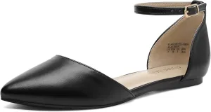 DREAM PAIRS Flapointed Women's Casual D'Orsay Pointed Plain Ballet Comfort Soft Slip On Flats Shoes