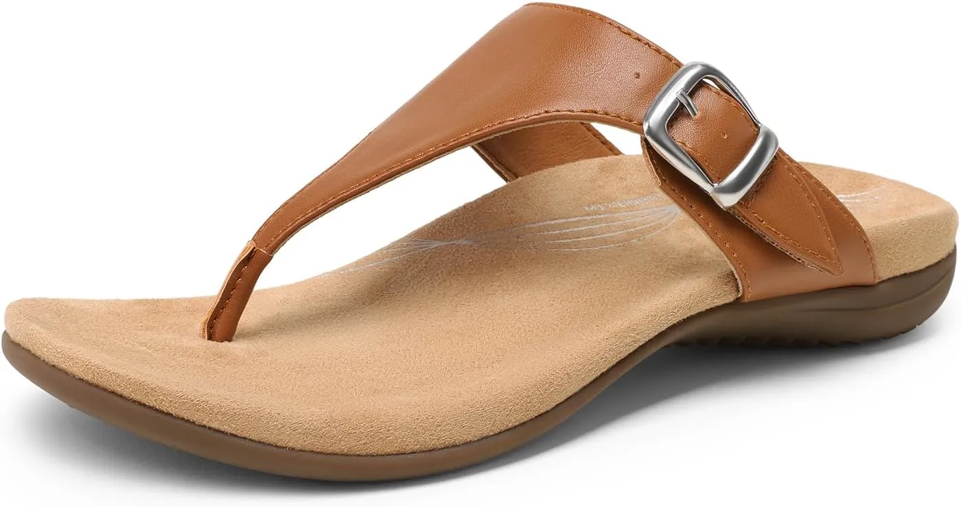 DREAM PAIRS Flip Flops for Women, Arch Support Orthotic Comfortable Soft Summer Slip On Thong Sandals