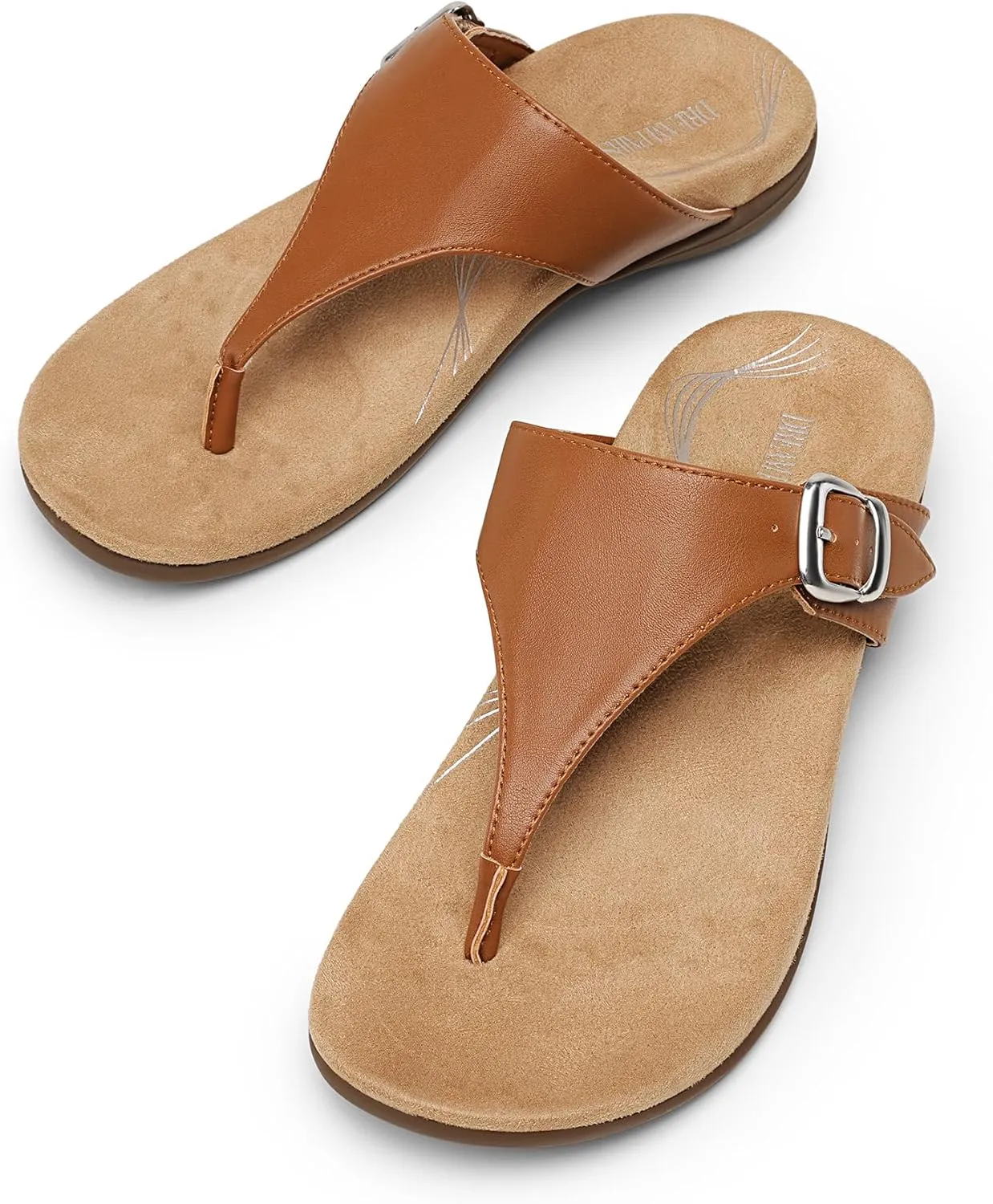 DREAM PAIRS Flip Flops for Women, Arch Support Orthotic Comfortable Soft Summer Slip On Thong Sandals
