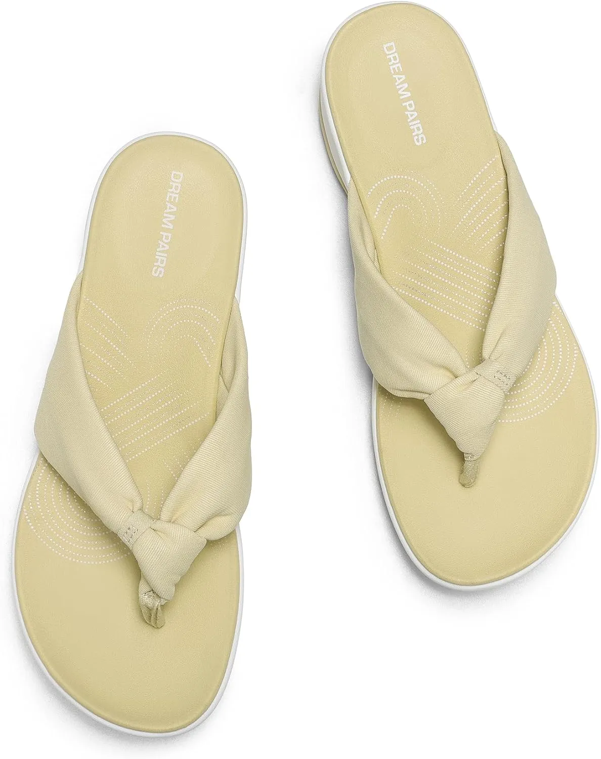 DREAM PAIRS Platform Flip Flops for Women Cushioned Thong Sandals with Soft Eva Foam Insole Lightweight Lycra fabric Comfort Dressy Slides Slippers for Summer Beach