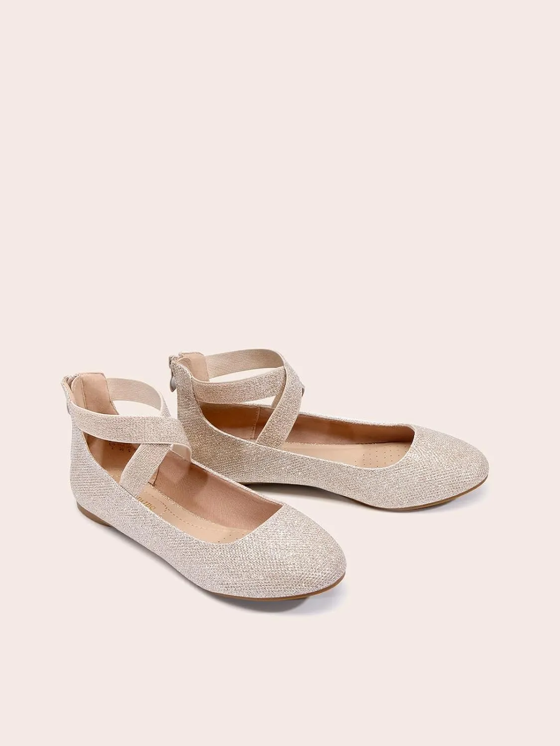 DREAM PAIRS Women's Comfortable Fashion Elastic Ankle Straps Flats Shoes