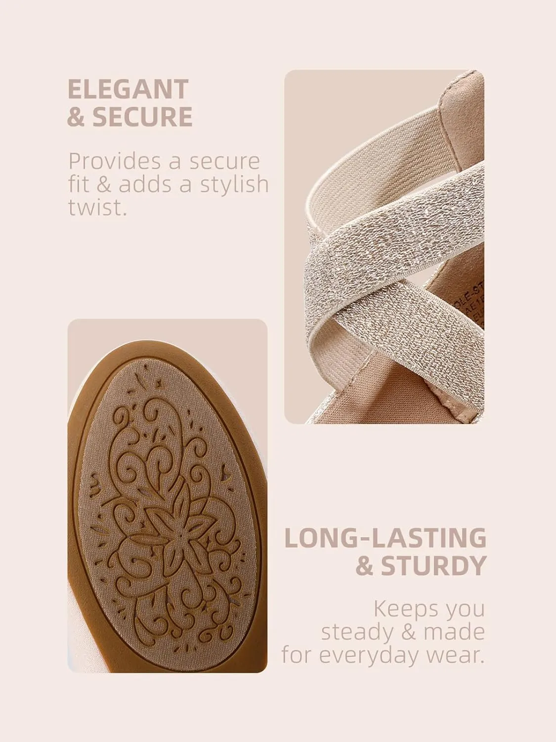 DREAM PAIRS Women's Comfortable Fashion Elastic Ankle Straps Flats Shoes