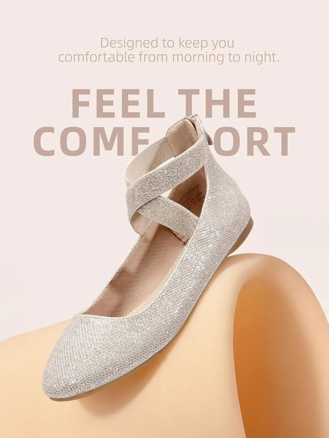 DREAM PAIRS Women's Comfortable Fashion Elastic Ankle Straps Flats Shoes