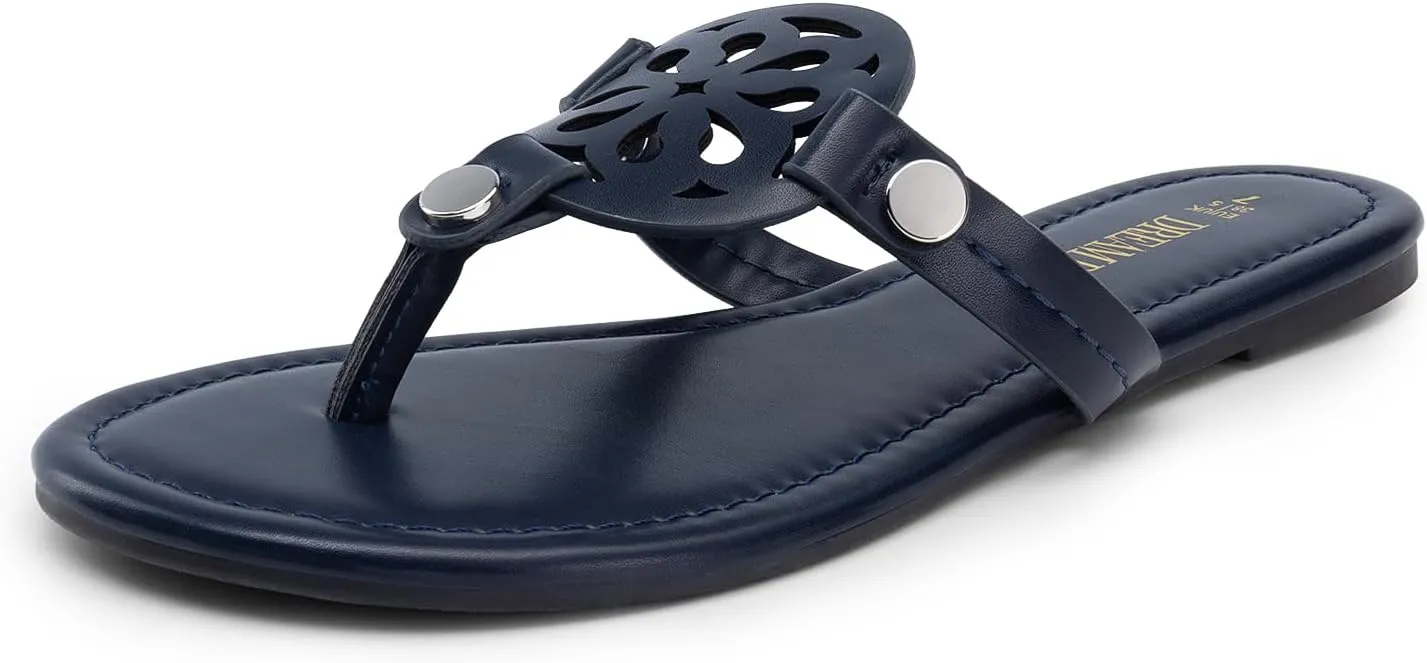 DREAM PAIRS Women's Flip Flops Comfortable Soft Cushion Slide Slip on Summer Beach Thong Flat Sandals