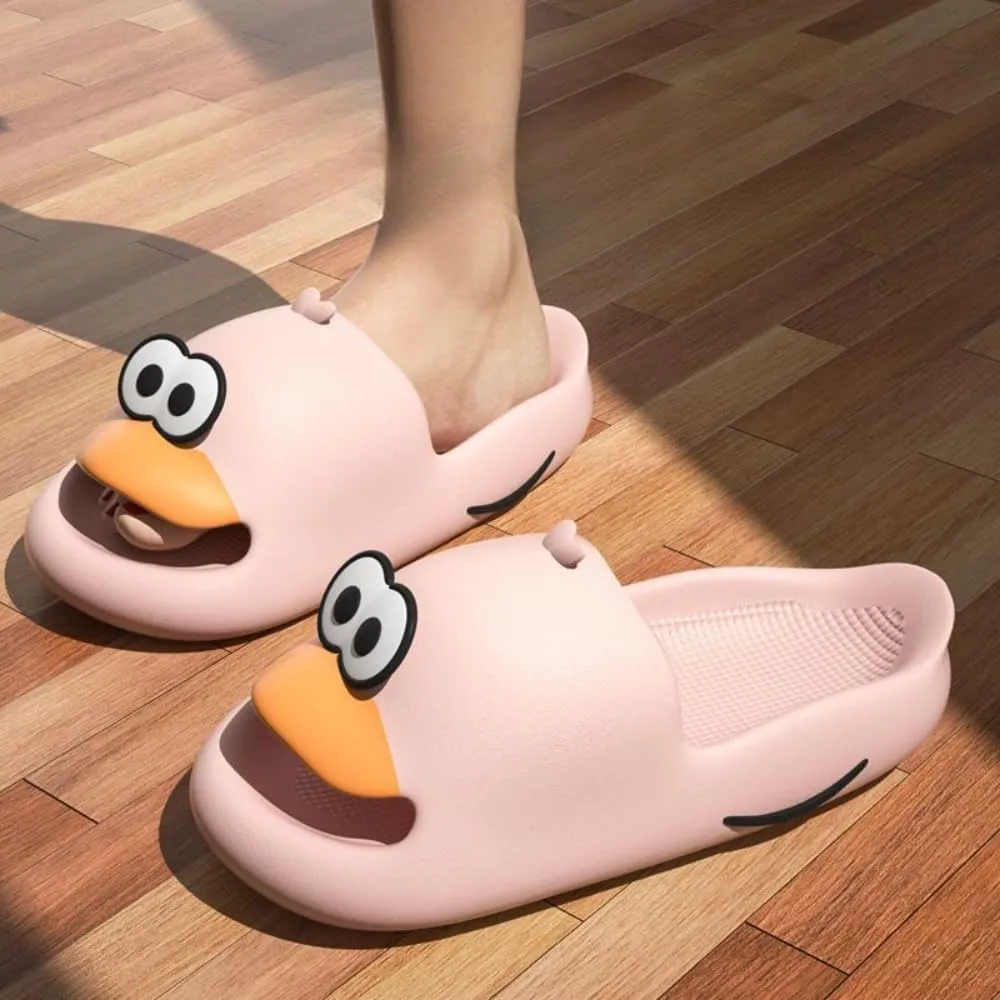 Duck Bathroom Slippers - Cartoon Female Indoor Home Non-slip Soft Bottom Cute Thick Bottom Step on Shit Slippers