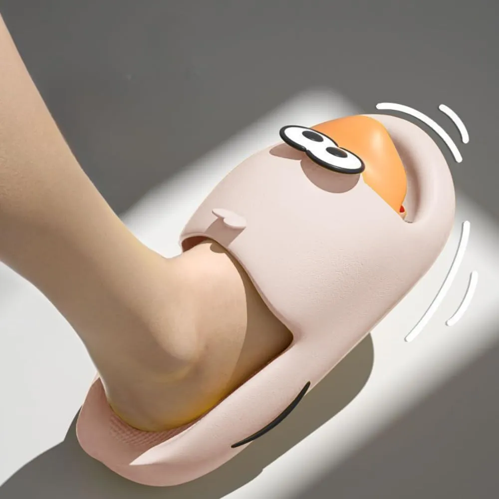 Duck Bathroom Slippers - Cartoon Female Indoor Home Non-slip Soft Bottom Cute Thick Bottom Step on Shit Slippers