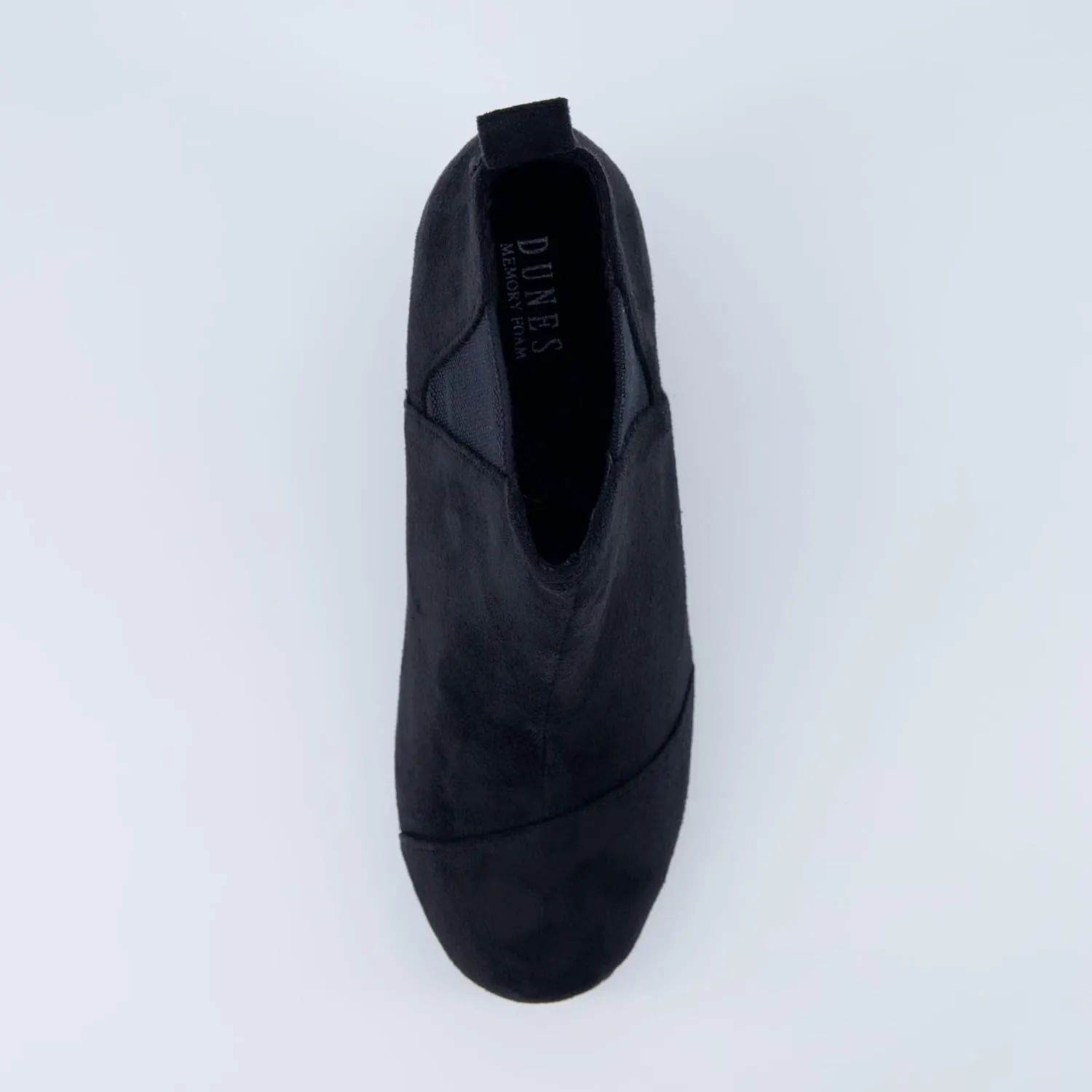 Dunes Women's Zoey Wedge Bootie, Soft Vegan Suede, Easy Slip-On Design, Memory Foam, Wide Widths Available