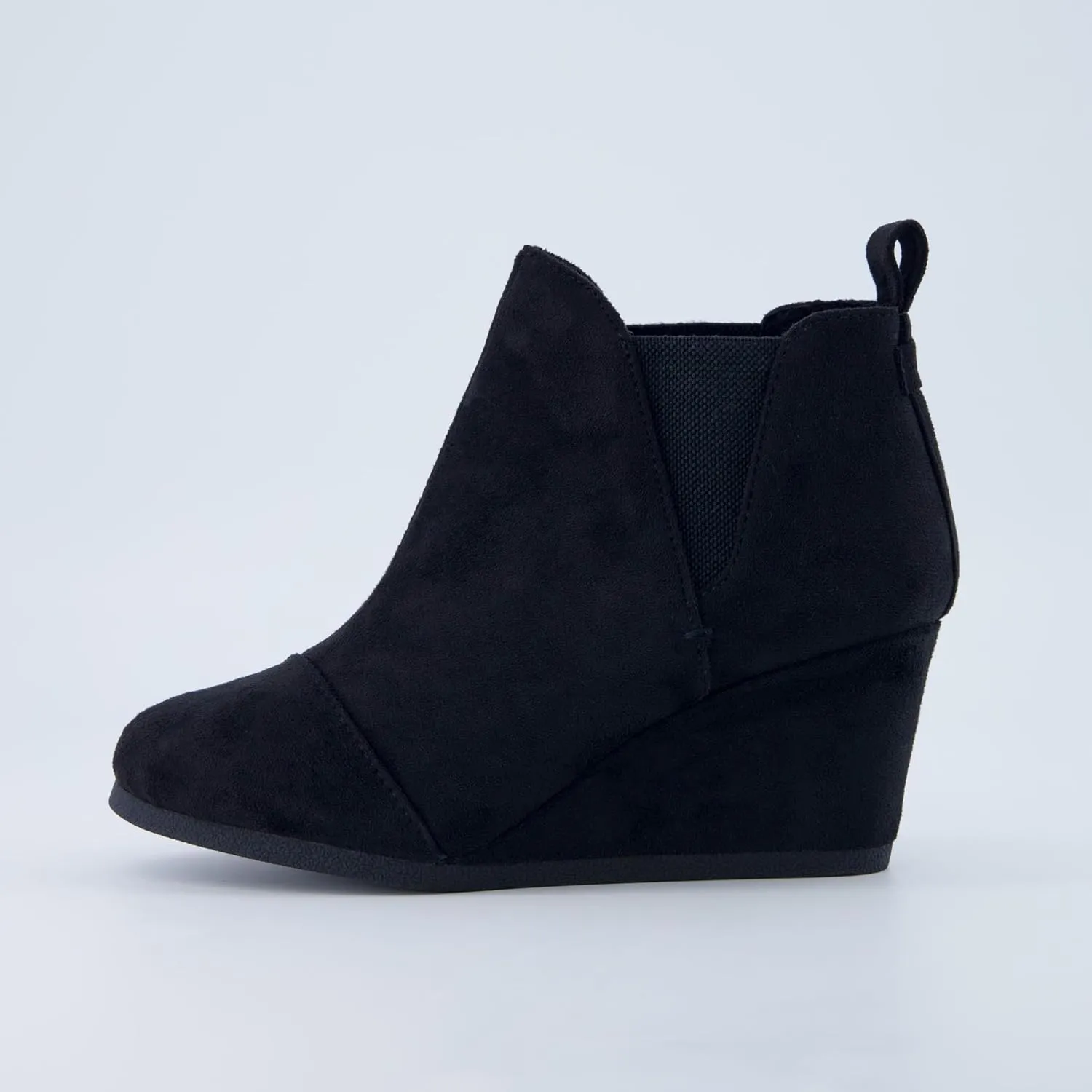 Dunes Women's Zoey Wedge Bootie, Soft Vegan Suede, Easy Slip-On Design, Memory Foam, Wide Widths Available