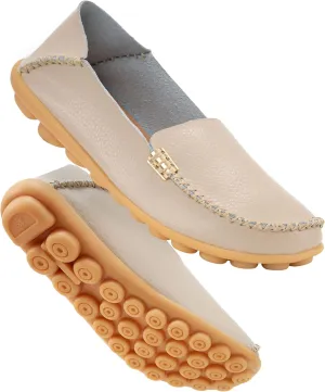 DUOYANGJIASHA Women's Comfortable Loafers Casual Round Toe Moccasins Wild Driving Flats Soft Walking Shoes Women Slip On