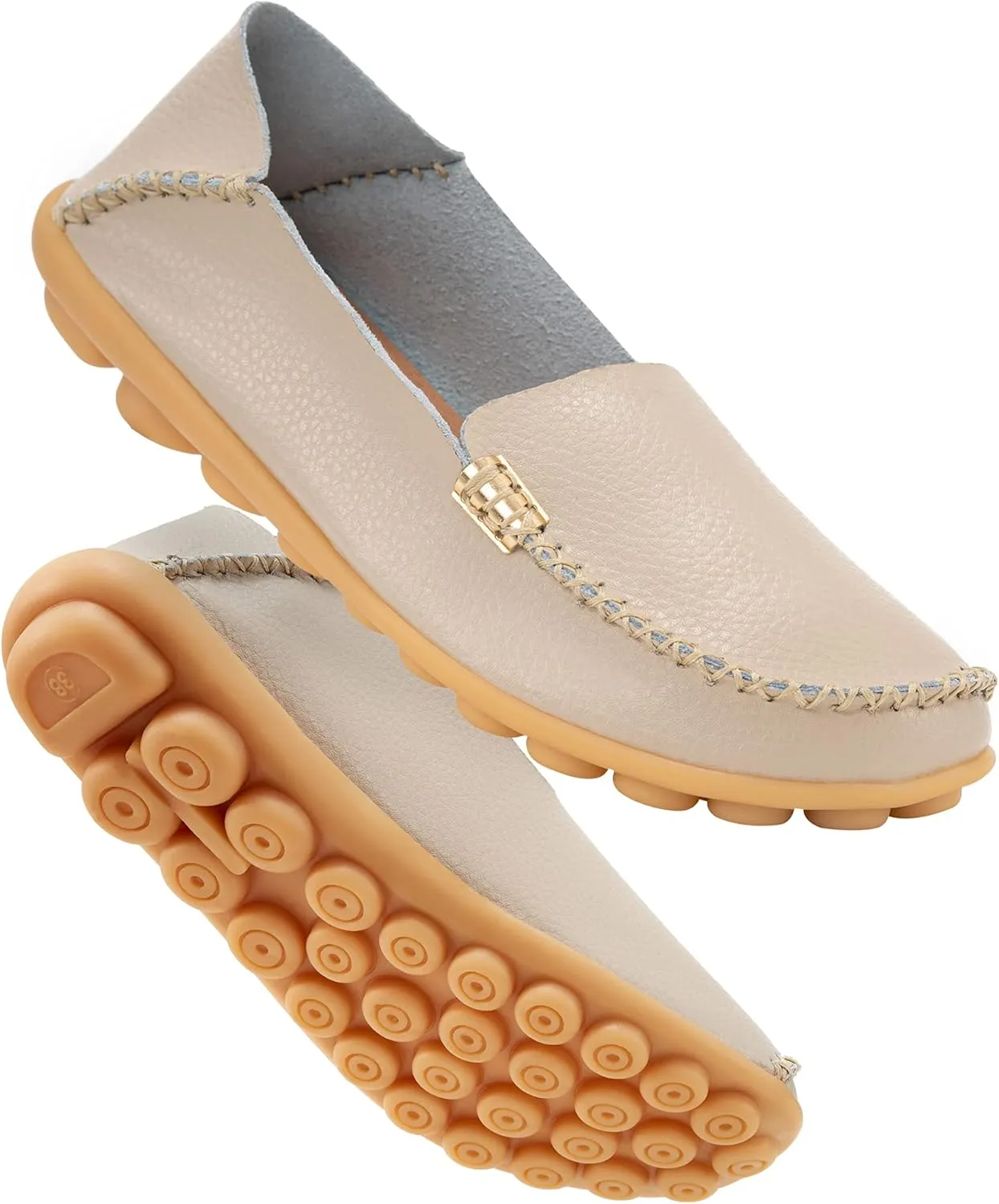 DUOYANGJIASHA Women's Comfortable Loafers Casual Round Toe Moccasins Wild Driving Flats Soft Walking Shoes Women Slip On