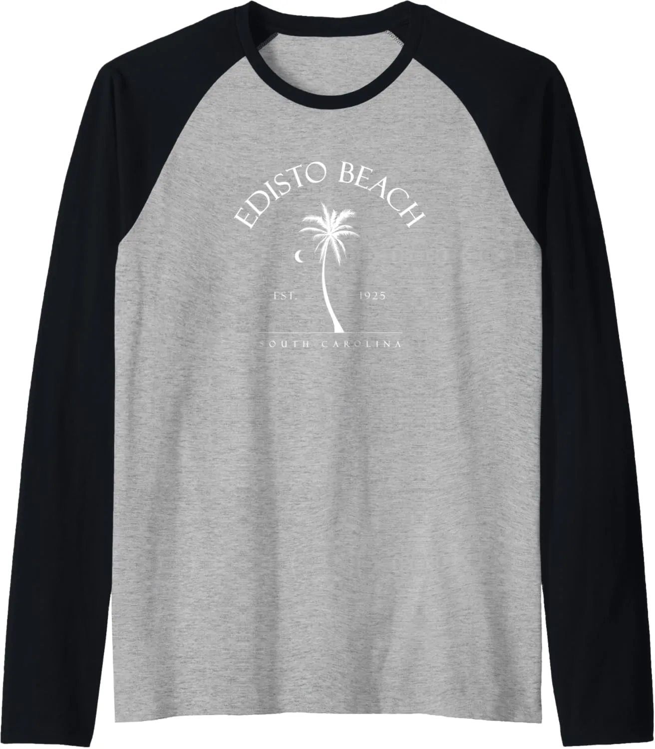 Edisto Beach Palm Tree Swimming Scuba Novelty Gift SC Raglan Baseball Tee