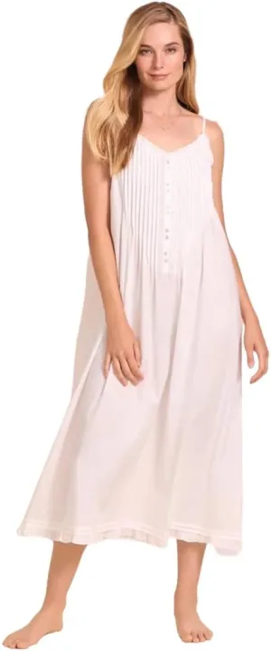 Eileen West Women's White XL Cotton Nightgown