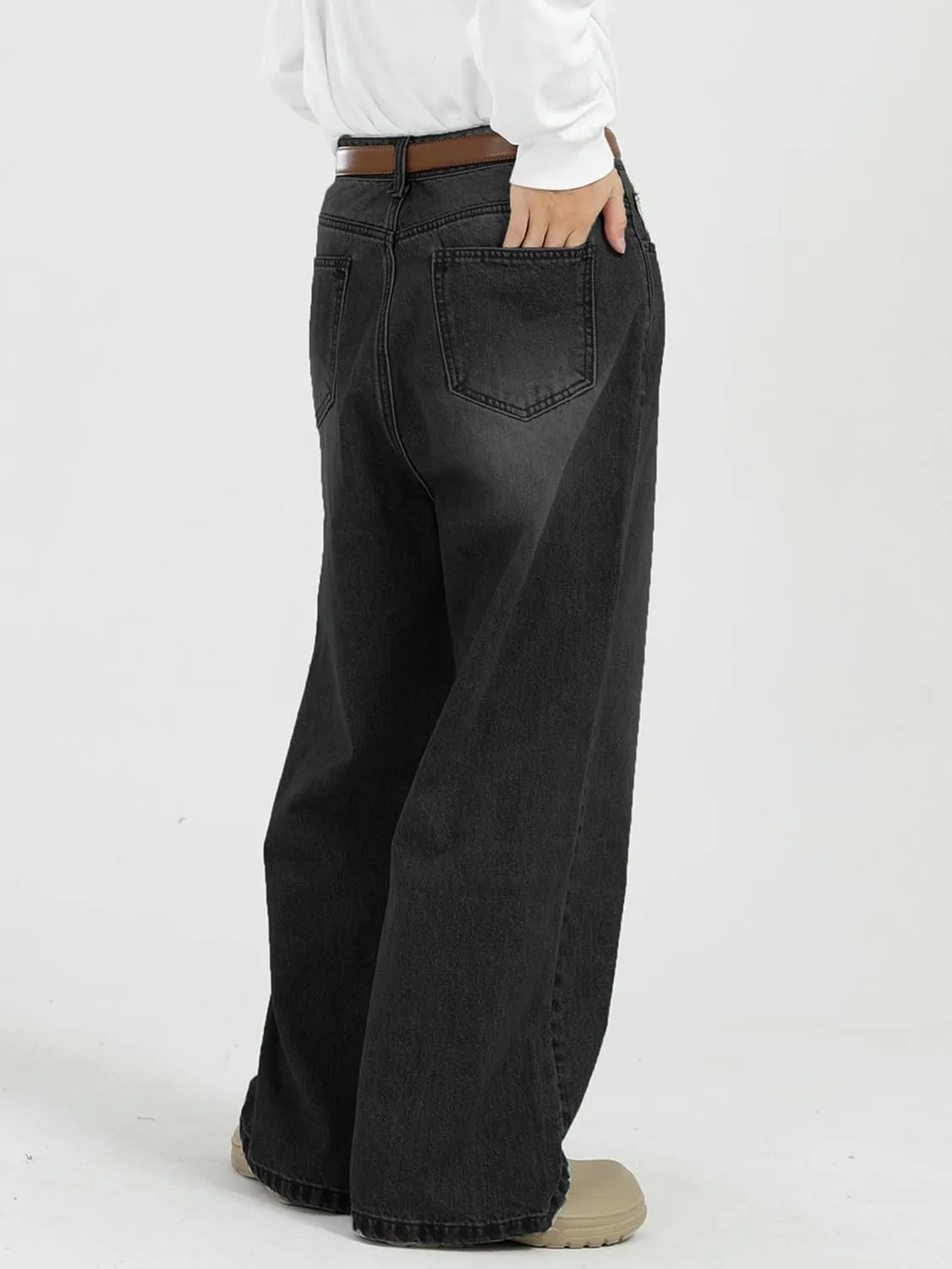 EMMIOL Mens Baggy Hip Hop Jeans Loose Fit Long Denim Pants Casual Trousers Streetwear