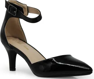 Enzo Romeo Jputa Women's Pointy Toe High Mid Heel Sexy Ankle Strap Sandals Ballerina Dress Pump Ballet Wedding Patent Harlow Pump Shoes
