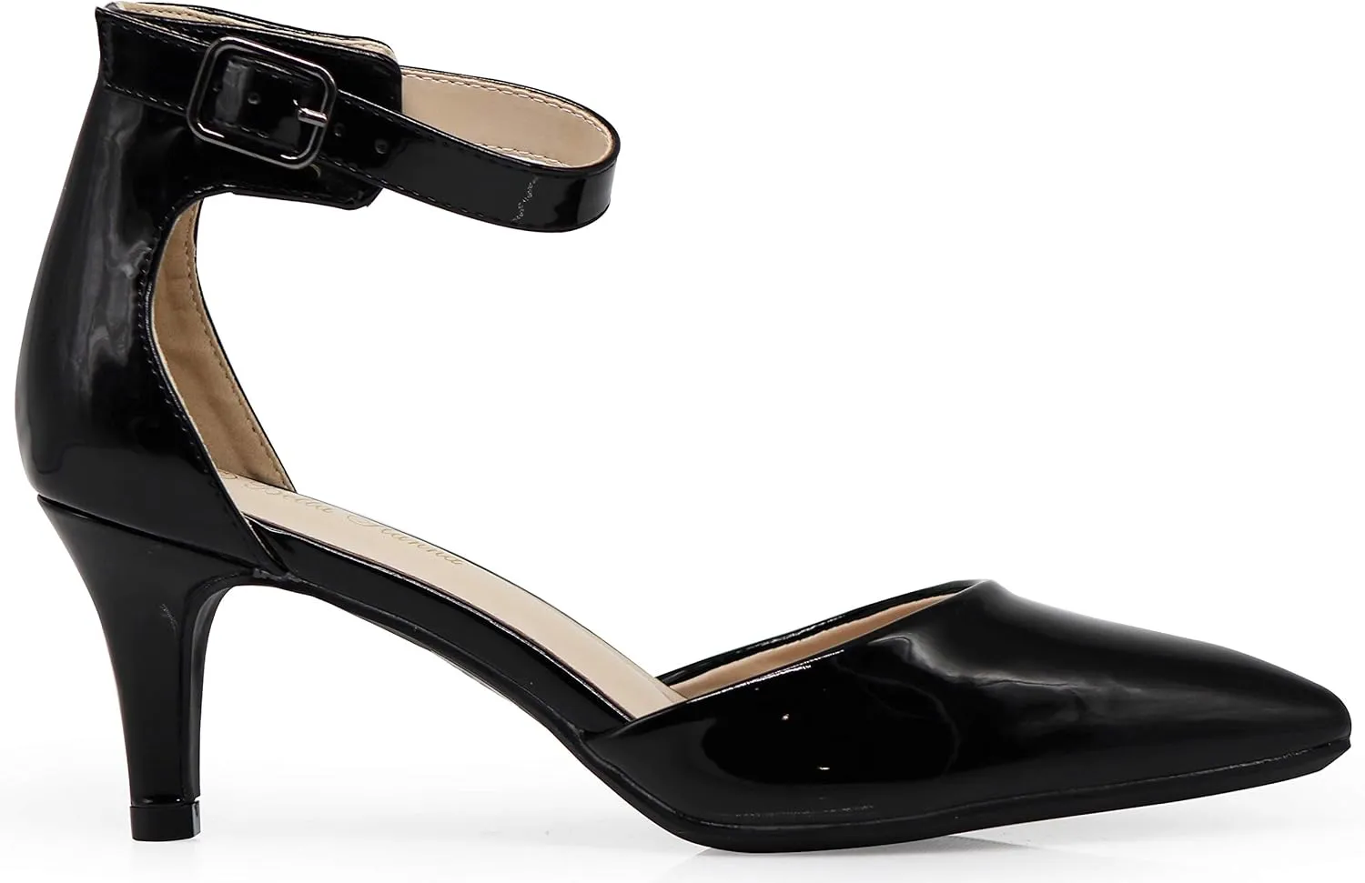 Enzo Romeo Jputa Women's Pointy Toe High Mid Heel Sexy Ankle Strap Sandals Ballerina Dress Pump Ballet Wedding Patent Harlow Pump Shoes