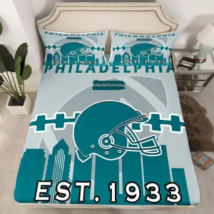 Erosebridal Sports Fitted Sheet for Boys,Football Bed Sheets Twin Size,American Football Players Bed Set,Sports Ball Game Bedding Set with 1 Pillowcase Deep Pockets(Philadelphia)