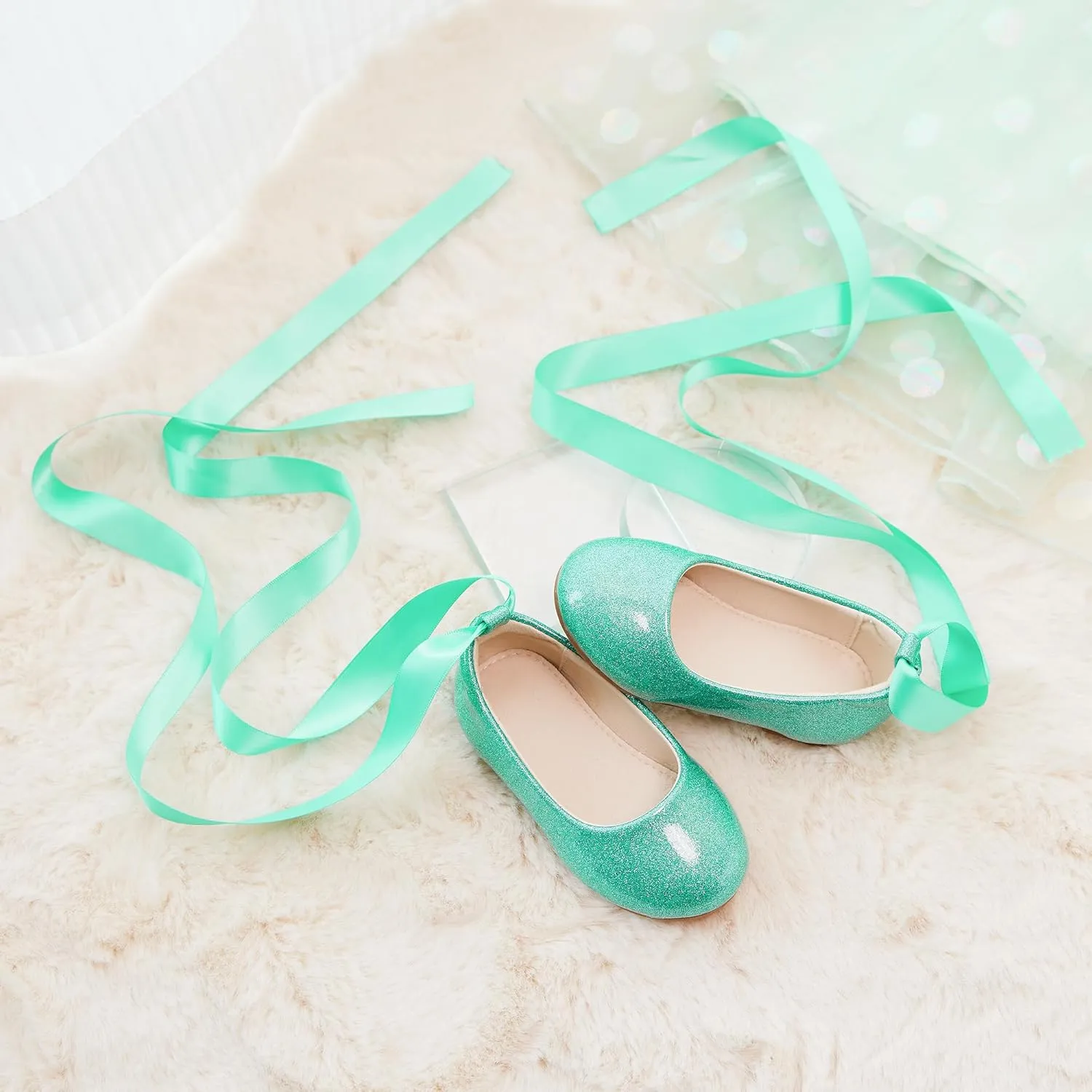 ESTINE Toddler/Little Kid Girls Dress Mary Jane Flats Flowers Fashion Princess Ballet Shoes