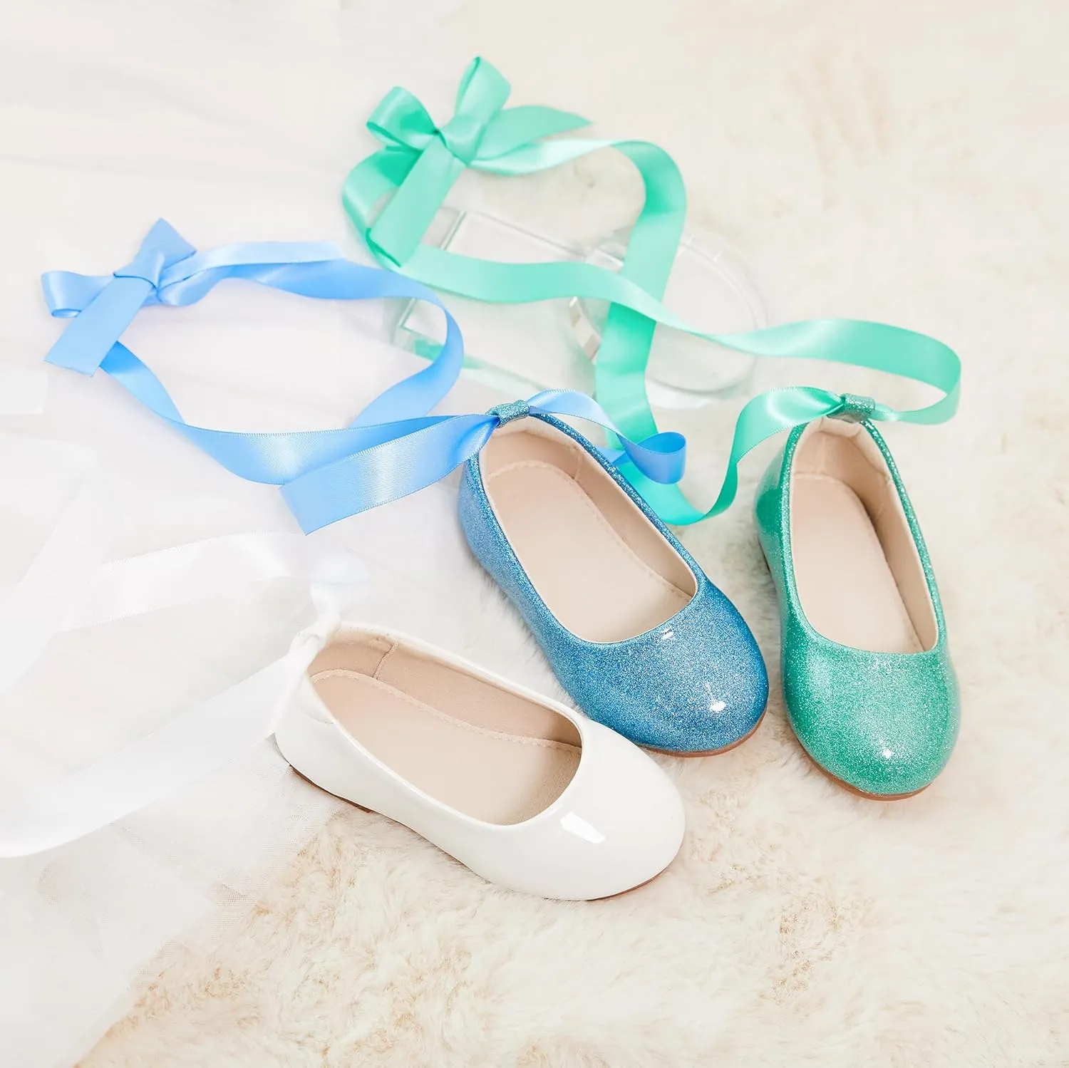ESTINE Toddler/Little Kid Girls Dress Mary Jane Flats Flowers Fashion Princess Ballet Shoes