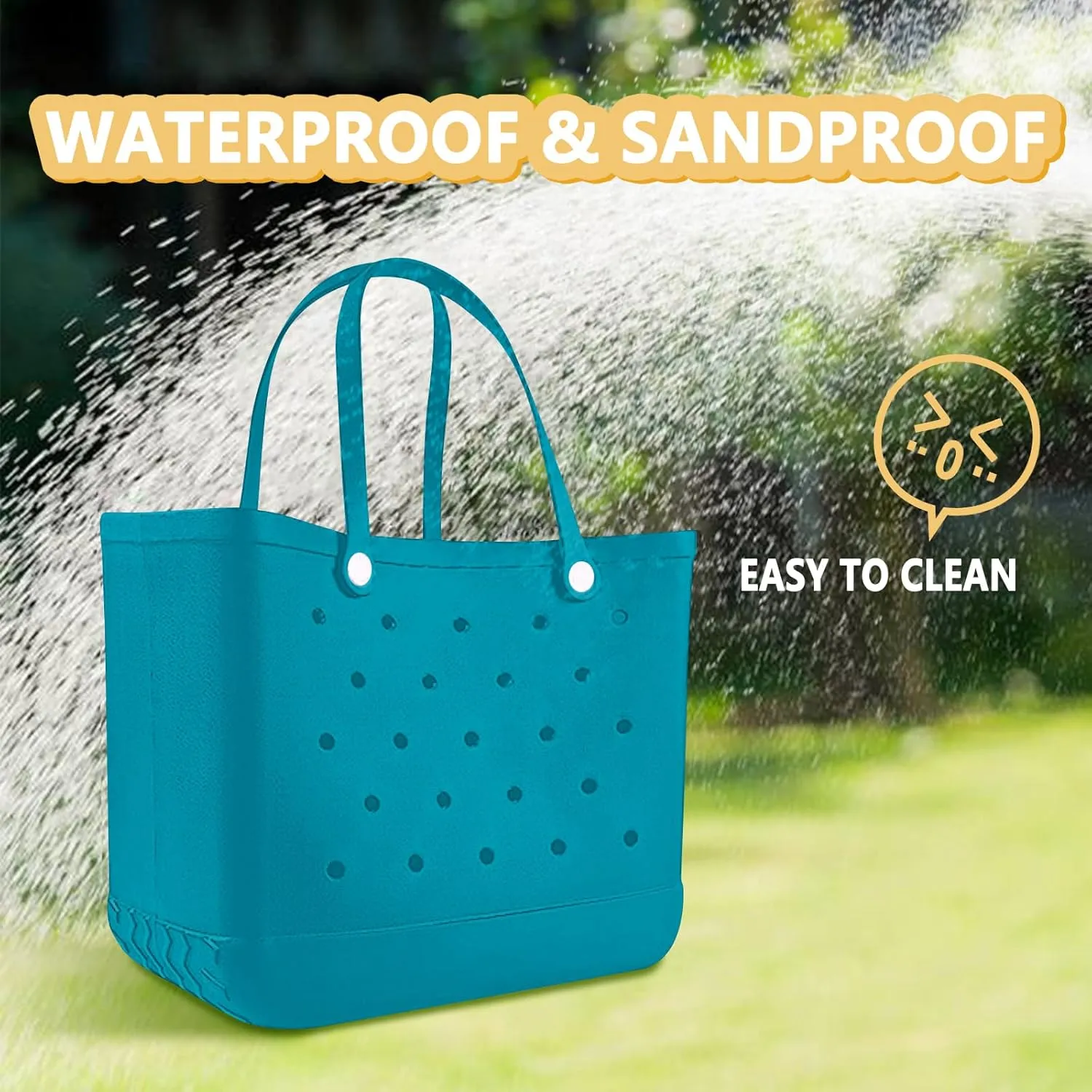 Extra Large Rubber Tote Bag for Women & Men, Waterproof Lightweight Travel X-Large Beach Bag for Boat & Pool