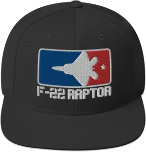 F-22 Raptor Military Combat Fighter Jet Silhouette Pilots Aviation Enthusiasts Embroidered F22 Snapback Hat
