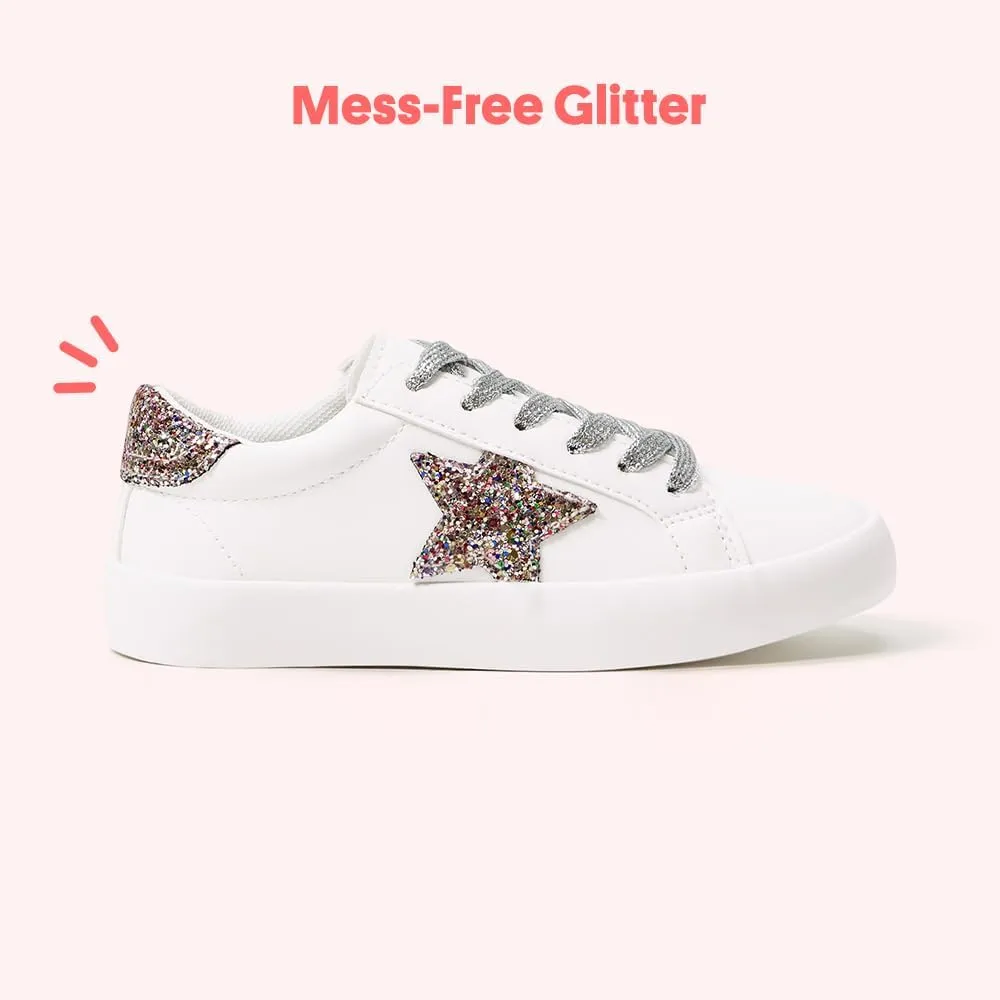 FabKids Kids Sneakers Boys Girls White Shoes Low Top Lace Up Footwear for Toddler Little Kid Big Kid