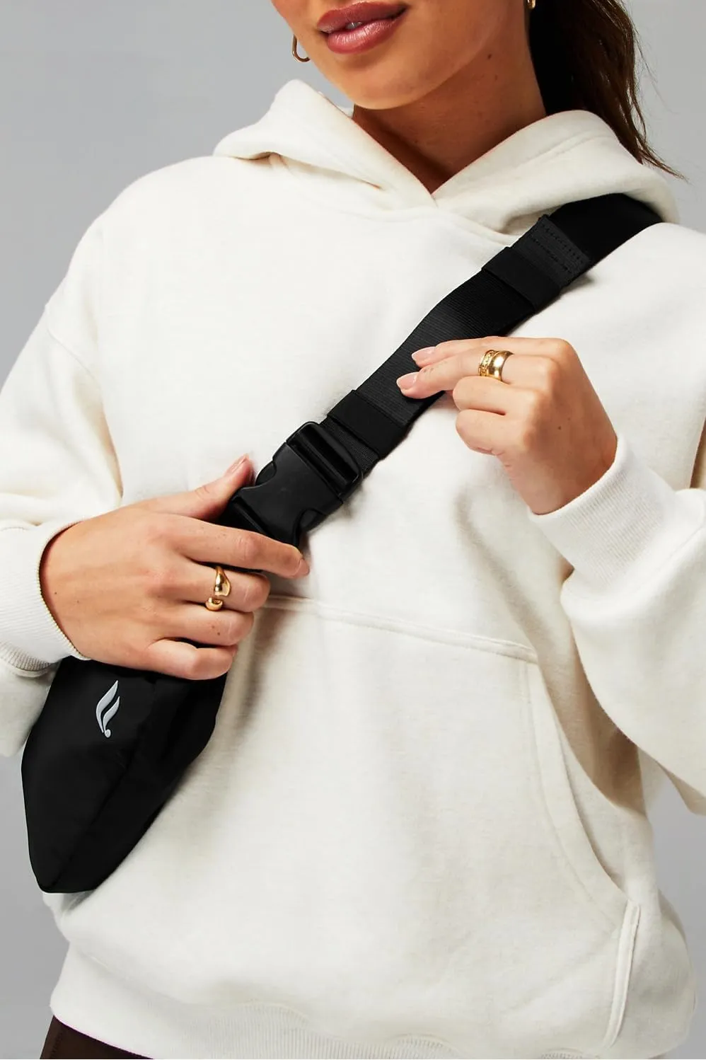 Fabletics The Belt Bag, Quick Dry, Zip Pockets, Black, OS