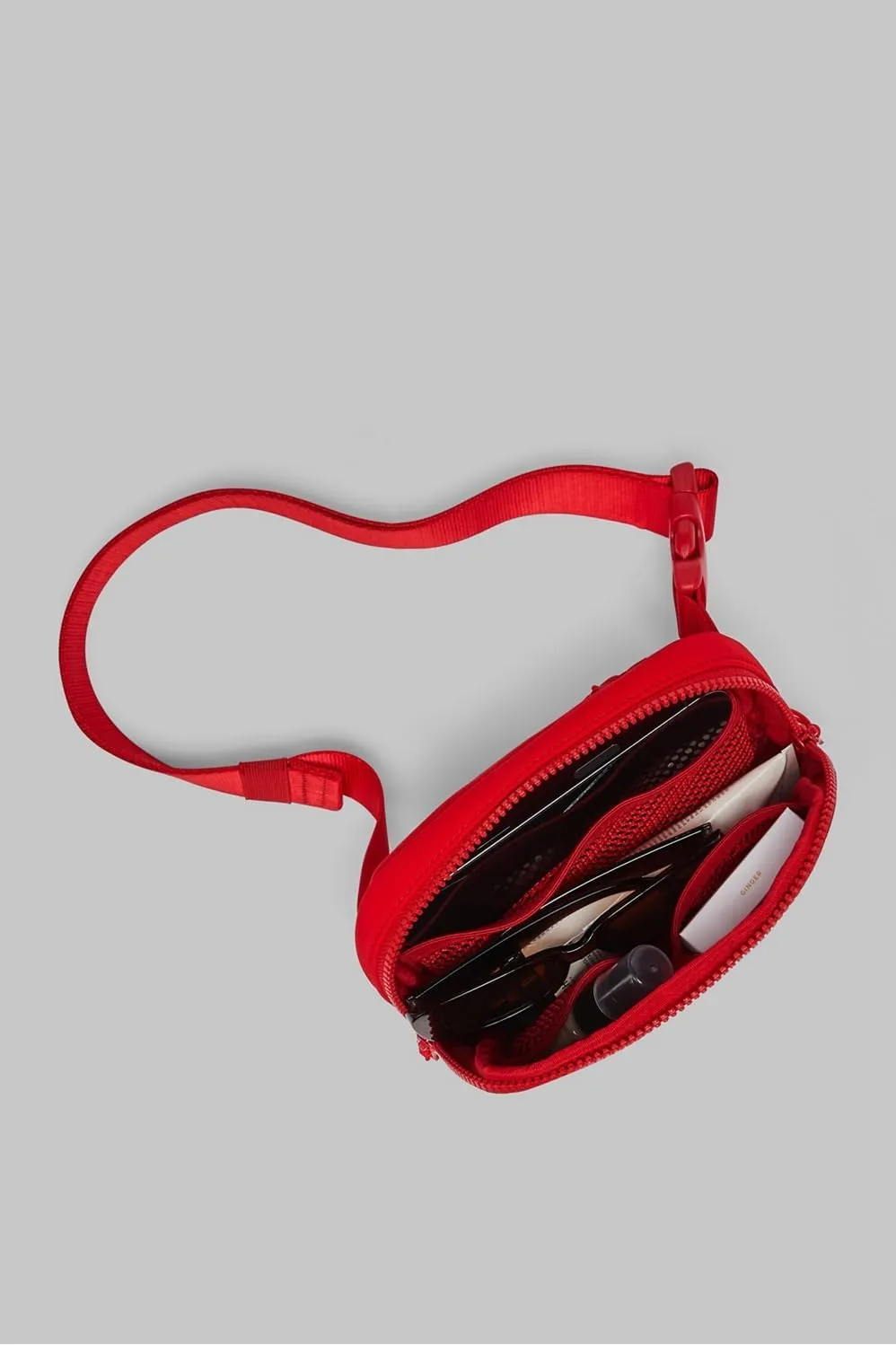 Fabletics The Belt Bag, Quick Dry, Zip Pockets, Heated Red Neoprene, OS