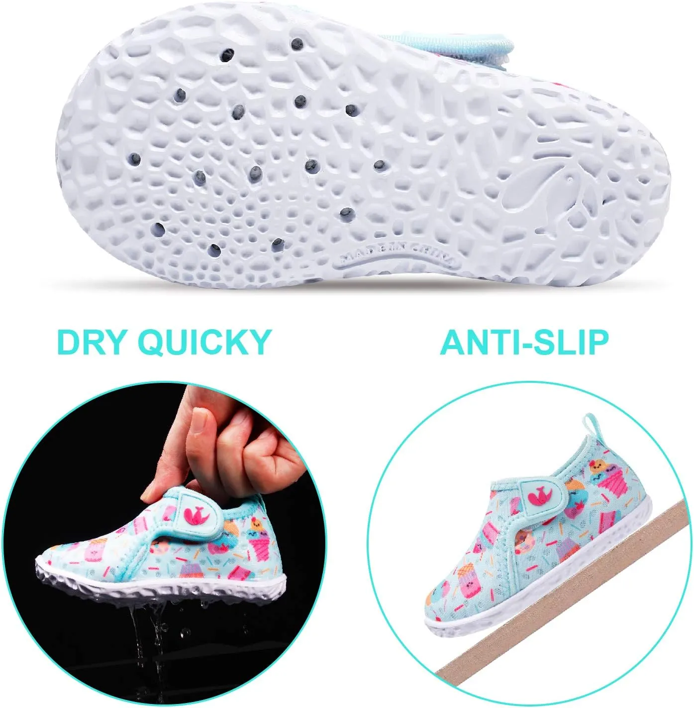 FEETCITY Baby Boys Girls Water Sport Shoes Barefoot Kids Aqua Socks Quick-Dry Beach Swim Pool Shoes