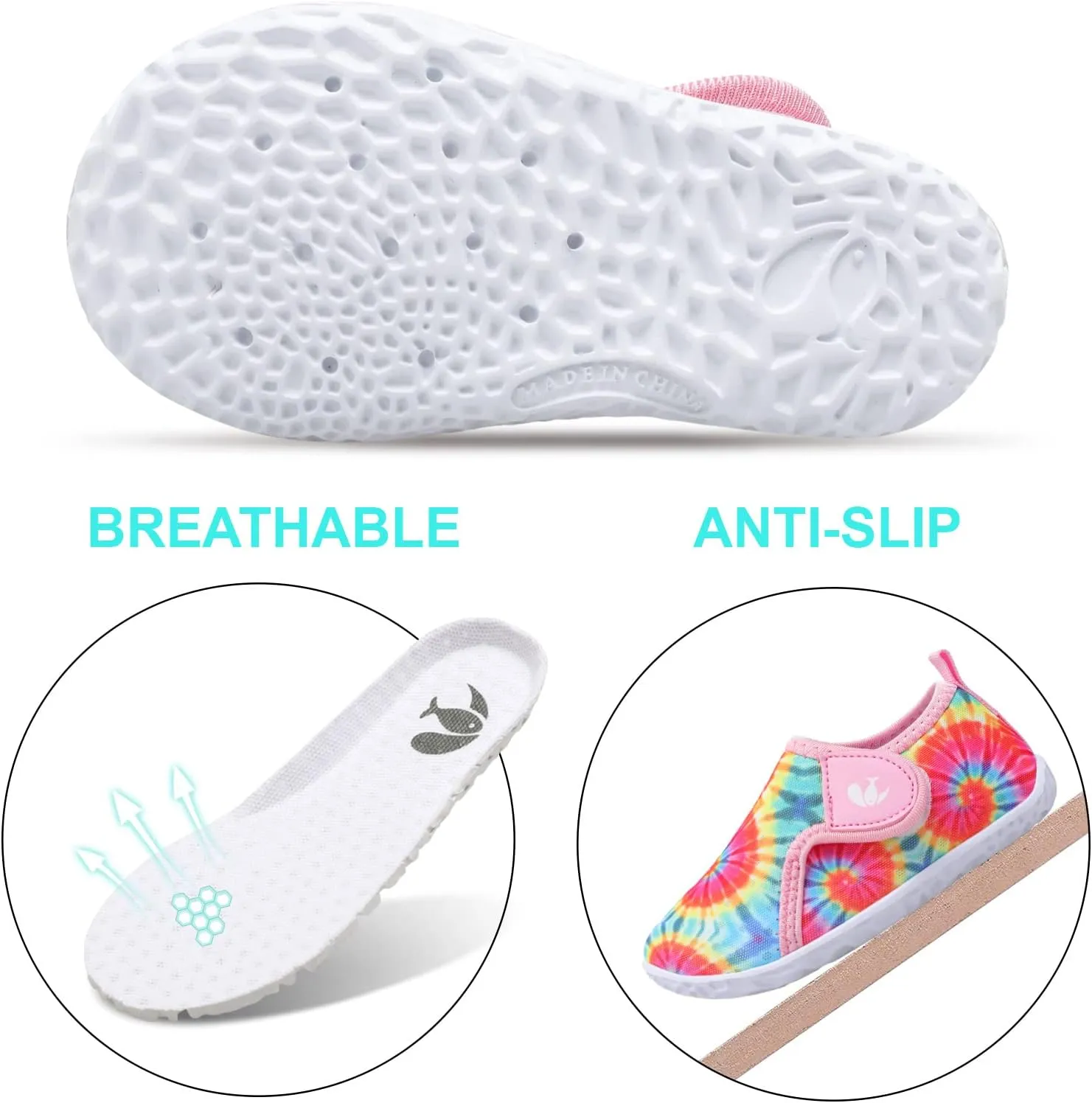 FEETCITY Boys Girls Water Shoes Kids Aqua Socks Quick Dry Barefoot for Beach Swimming Pool