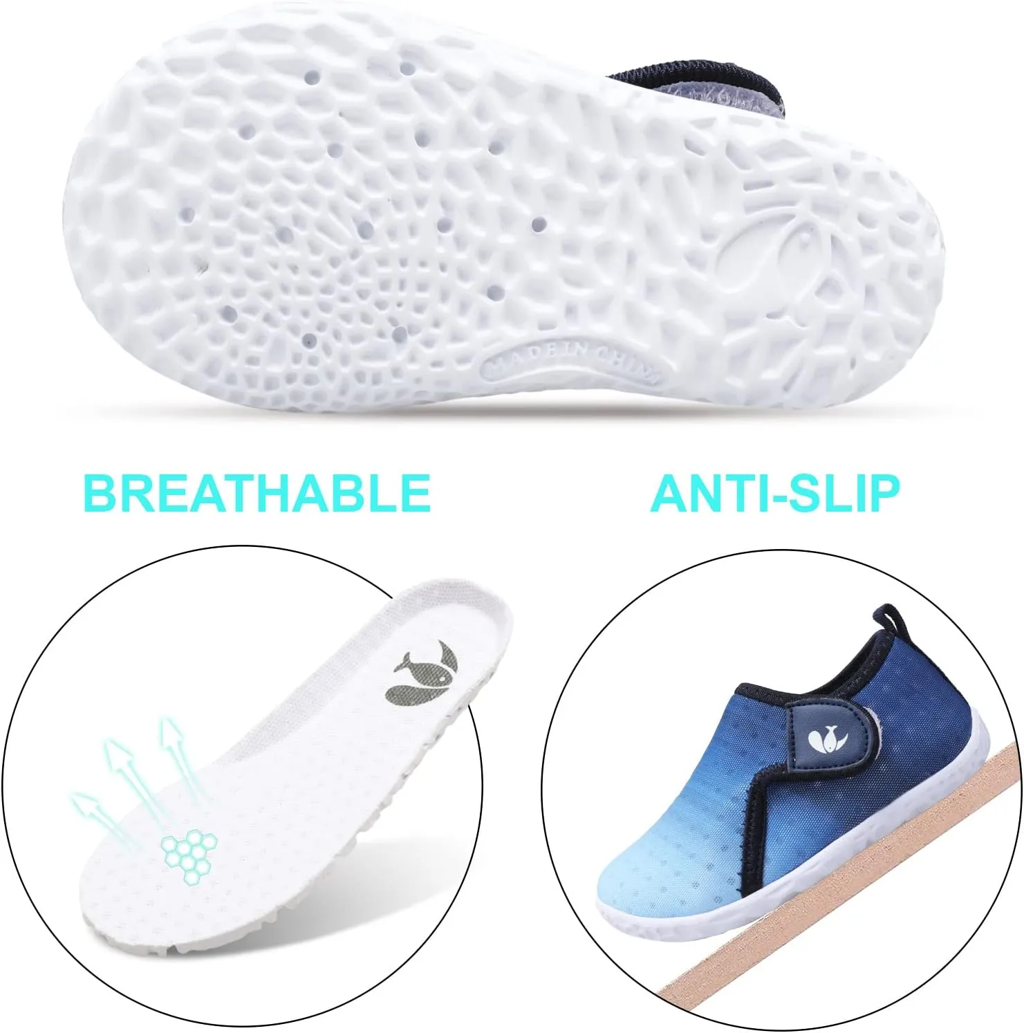 FEETCITY Boys Girls Water Shoes Kids Aqua Socks Quick Dry Barefoot for Beach Swimming Pool