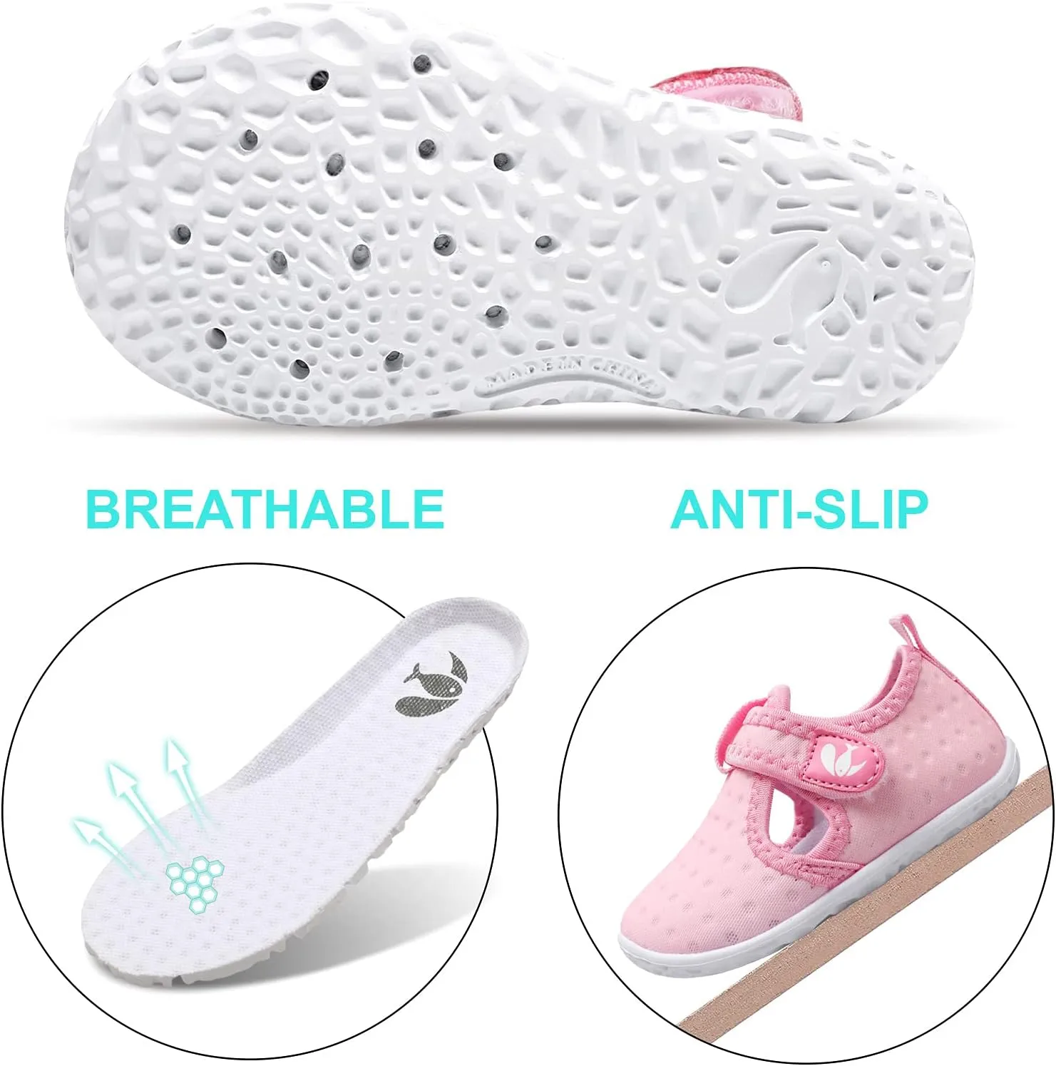 FEETCITY Boys Girls Water Shoes Kids Aqua Socks Quick Dry Barefoot for Beach Swimming Pool