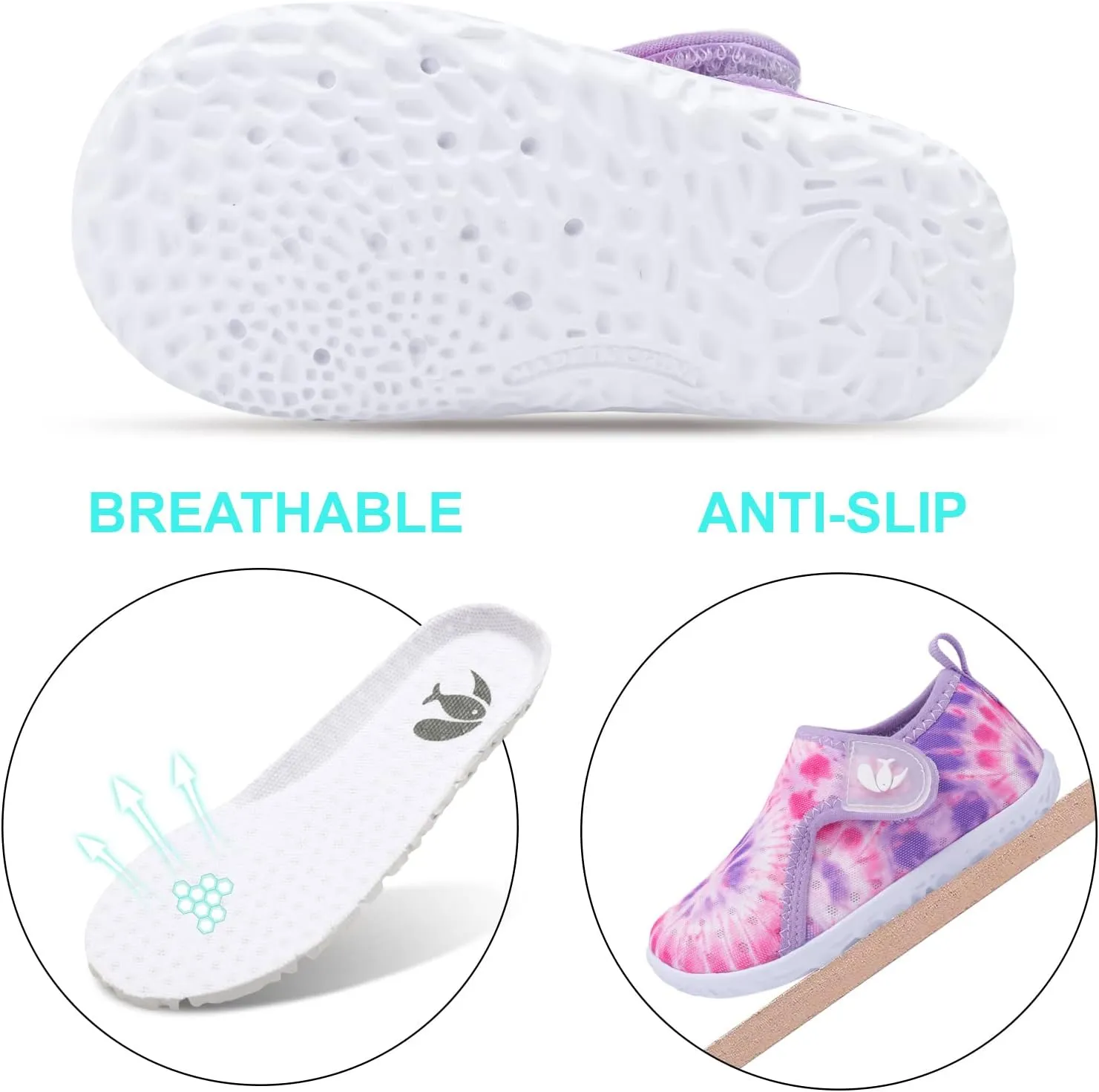 FEETCITY Boys Girls Water Shoes Kids Aqua Socks Quick Dry Barefoot for Beach Swimming Pool