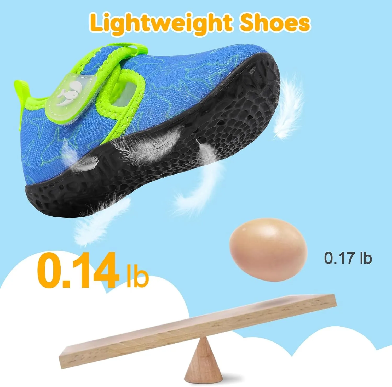 FEETCITY Boys Girls Water Shoes Kids Aqua Socks Quick Dry Barefoot for Beach Swimming Pool