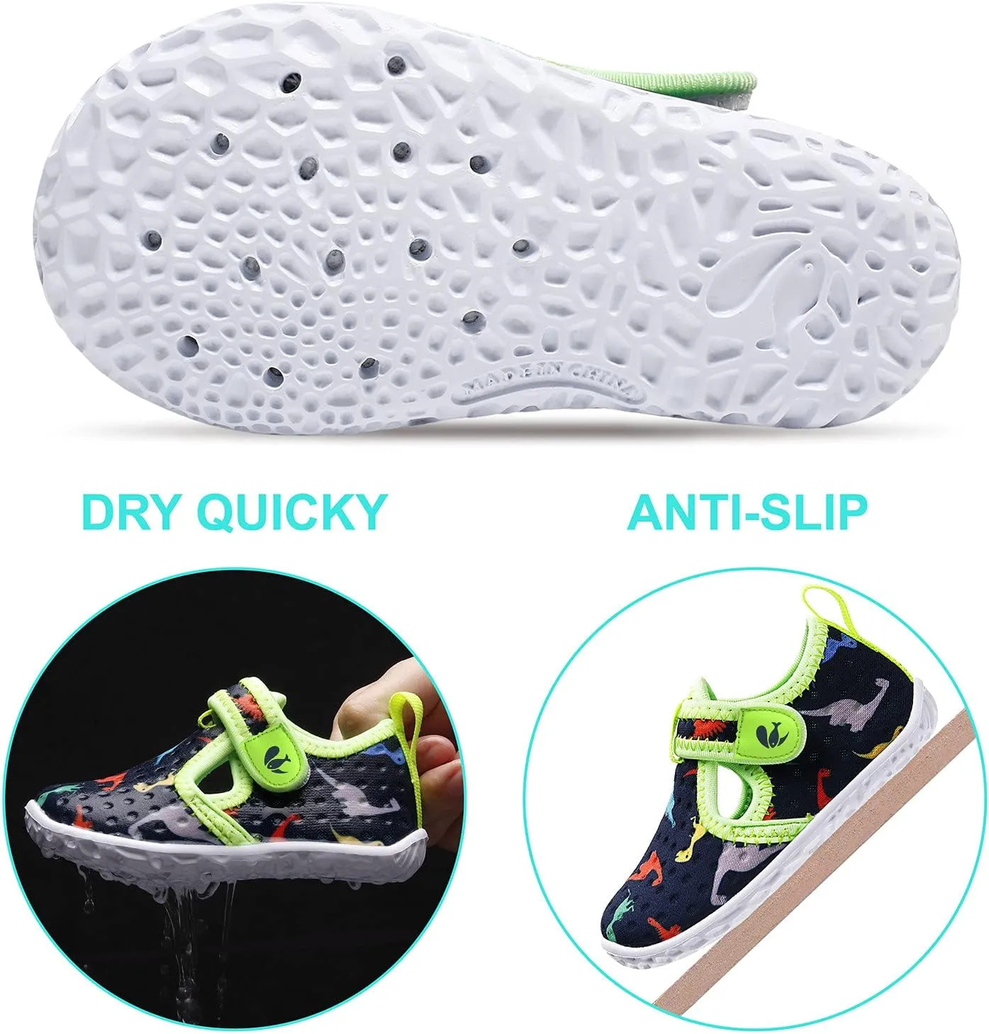 FEETCITY Boys Girls Water Shoes Kids Aqua Socks Quick Dry Barefoot for Beach Swimming Pool