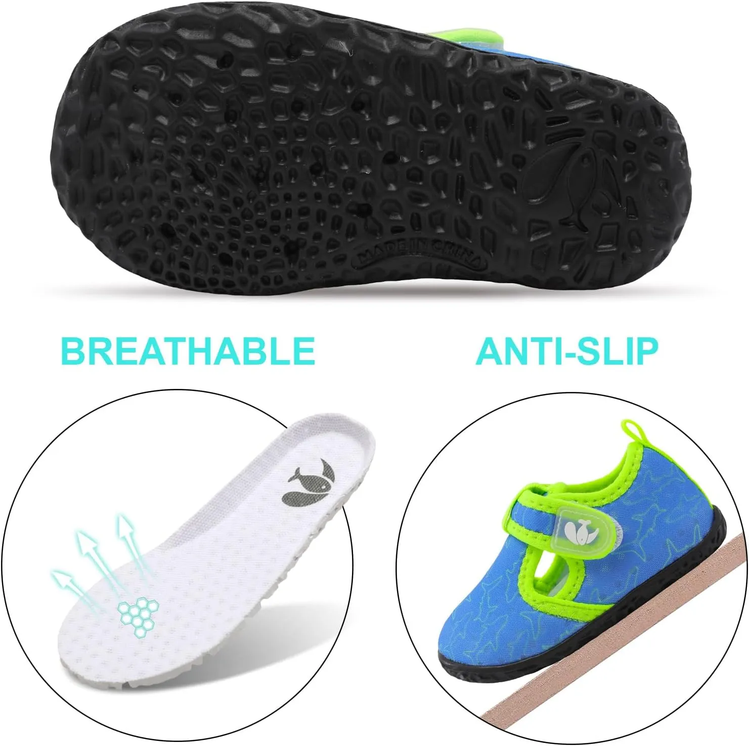 FEETCITY Boys Girls Water Shoes Kids Aqua Socks Quick Dry Barefoot for Beach Swimming Pool