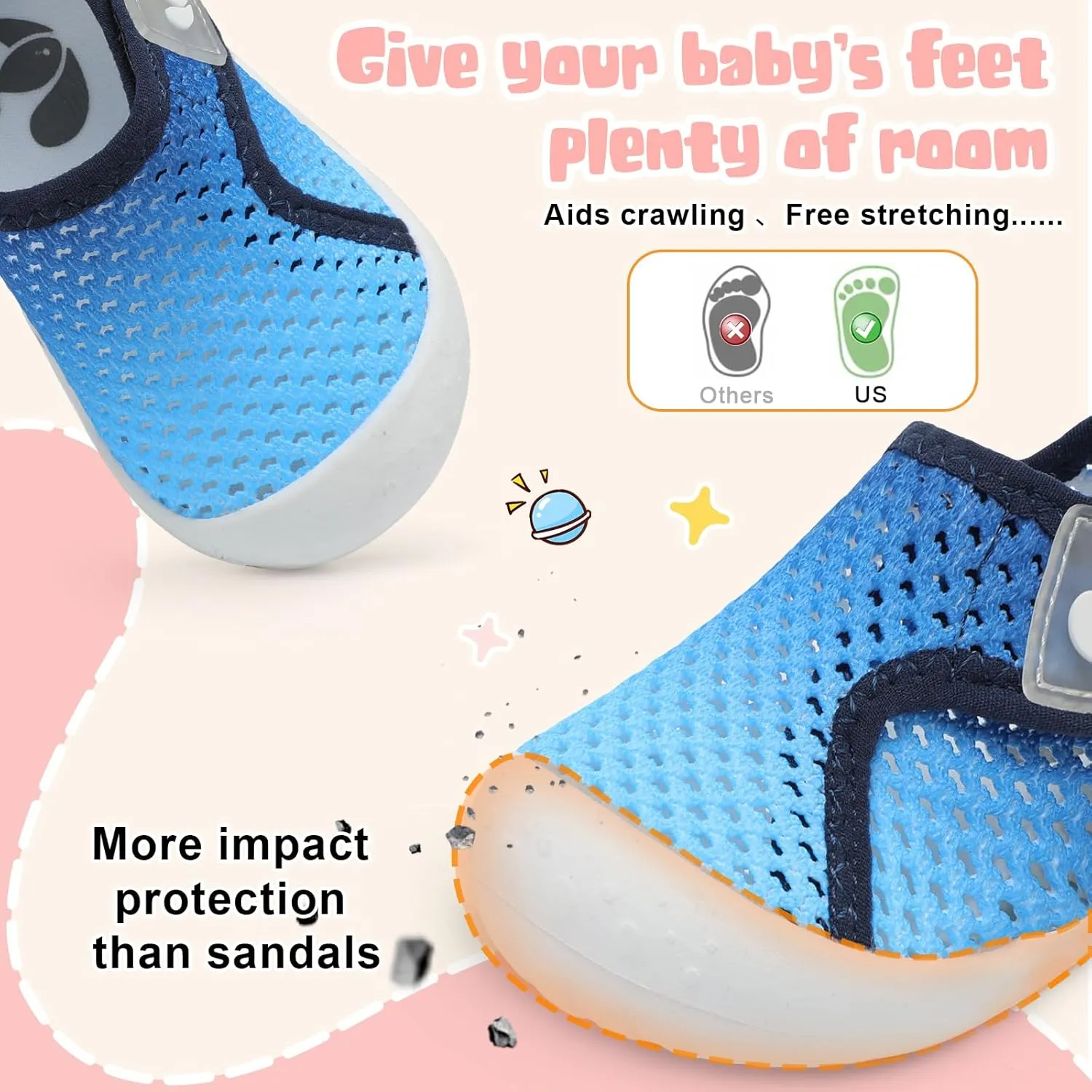 FEETCITY Wide Baby Water Shoes Boys Girls Barefoot Shoes Quick-Dry Kids Aqua Socks for Beach Swim Pool