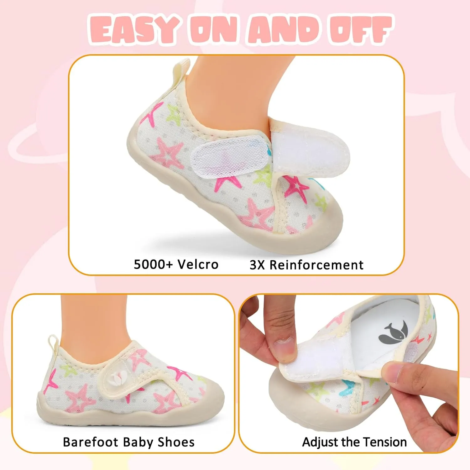 FEETCITY Wide Baby Water Shoes Boys Girls Barefoot Shoes Quick-Dry Kids Aqua Socks for Beach Swim Pool